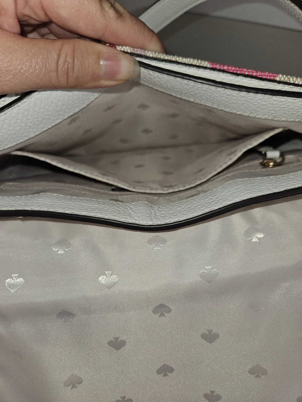 Kate Spade Leila Leather Flap Shoulder White Multi Color Stripe Like New W Strap - Picture 12 of 16